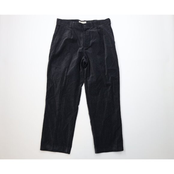 Vintage 90s Streetwear Mens 34x30 Faded Baggy Wide Leg Corduroy Chino Pants Gray